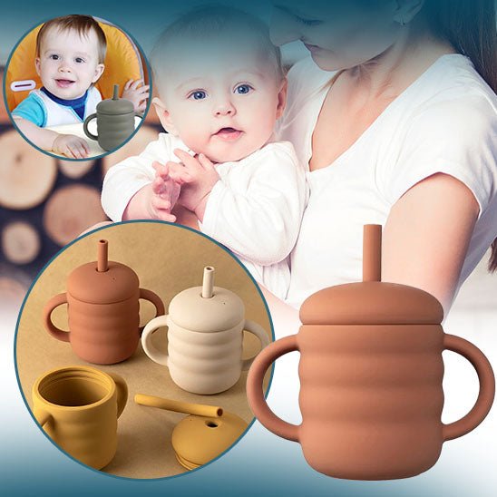 LA TASSE D'APPRENTISSAGE EN SILICONE™|UNE ALIMENTATION SÛRE ET CONFORTABLE - maman-bambin