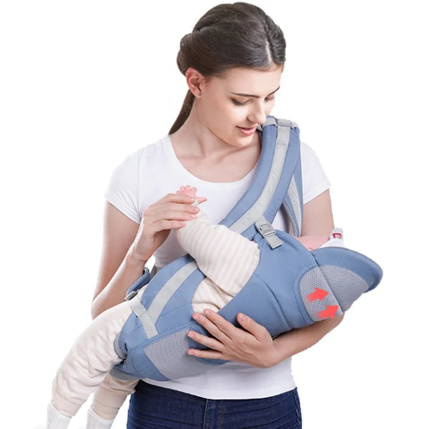 Porte - bébé ergonomique PRO|BabyBagPack™ - maman - bambin-bleu 3