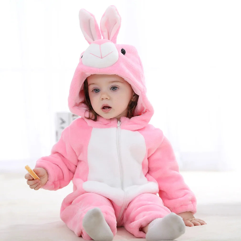 Grenouillère-animaux-Lapin rose 1