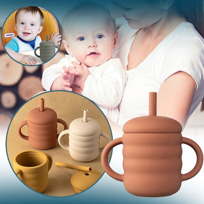 LA TASSE D'APPRENTISSAGE EN SILICONE™|UNE ALIMENTATION SÛRE ET CONFORTABLE - maman-bambin